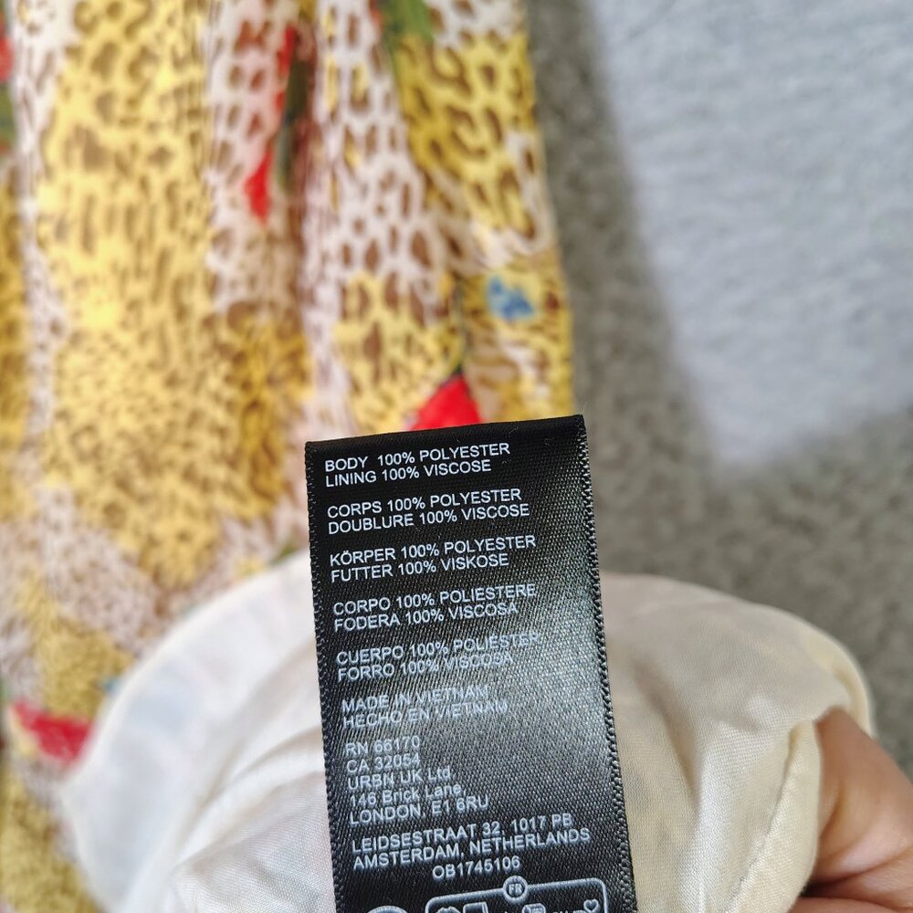Urban Outfitters Maxi Dress Womens Small Yellow Multi Floral & Leopard Print NWT - Picture 9 of 14